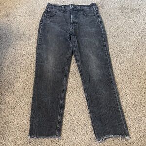 GAP Women's Washed Black Straight-Leg Jeans